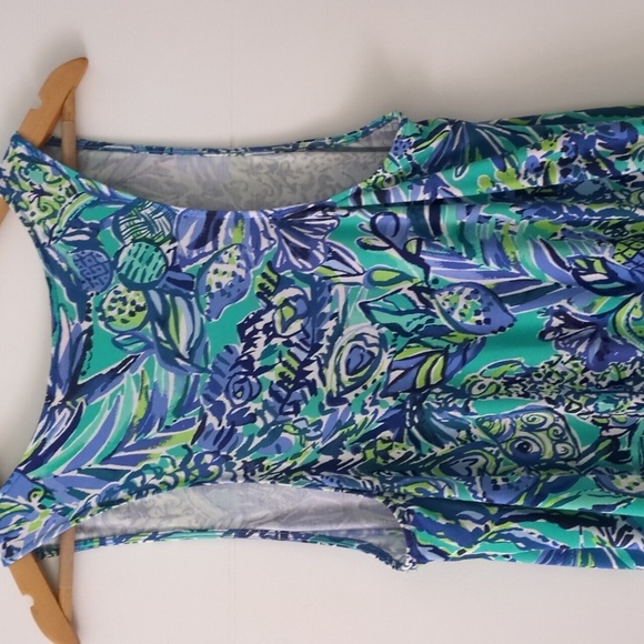 Lily Pulitzer Paulina Bennett Blue Stretchy Beachy Women's Jumpsuit Sz M - Picture 8 of 11